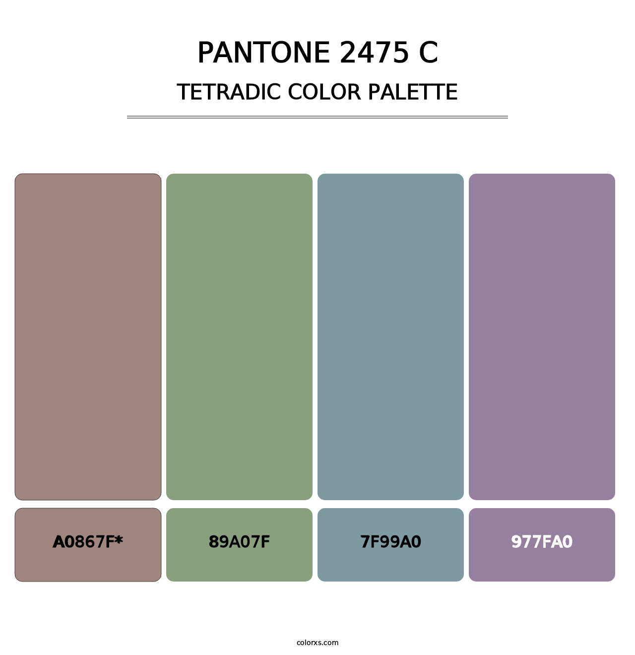 PANTONE 2475 C - Tetradic Color Palette