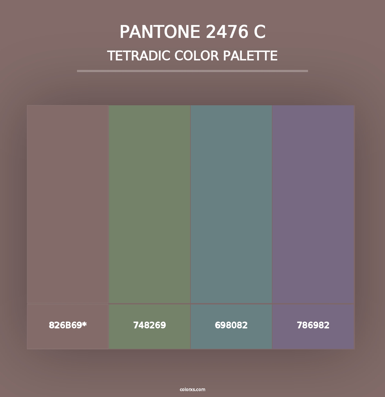 PANTONE 2476 C - Tetradic Color Palette