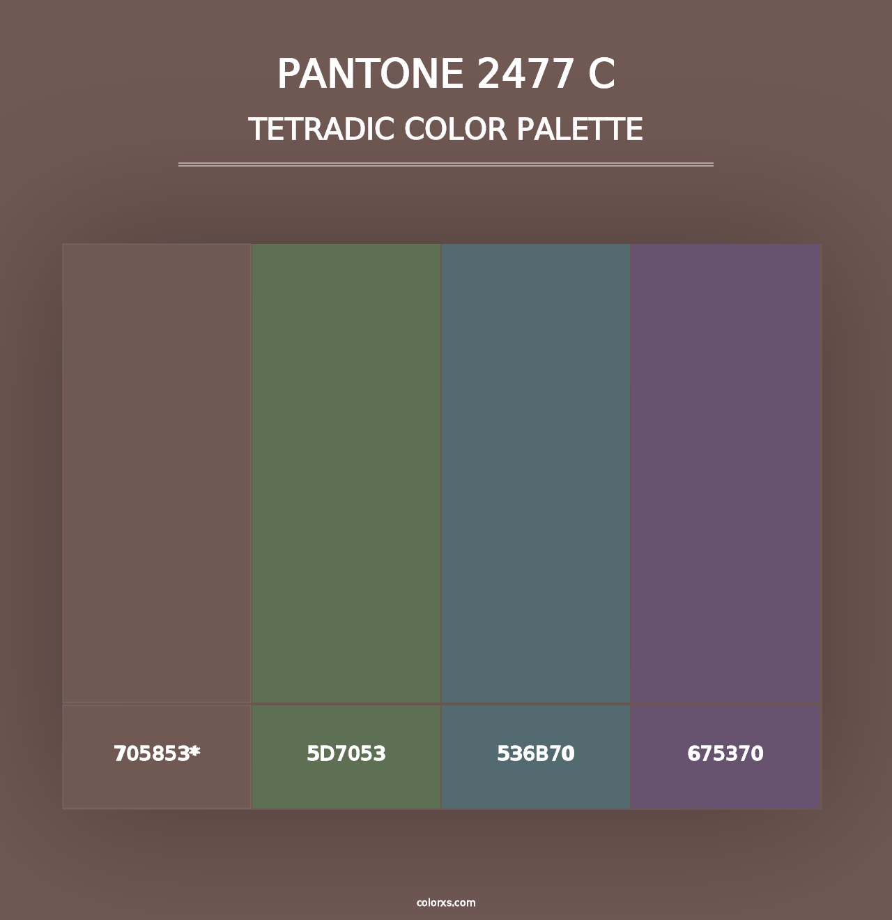 PANTONE 2477 C - Tetradic Color Palette