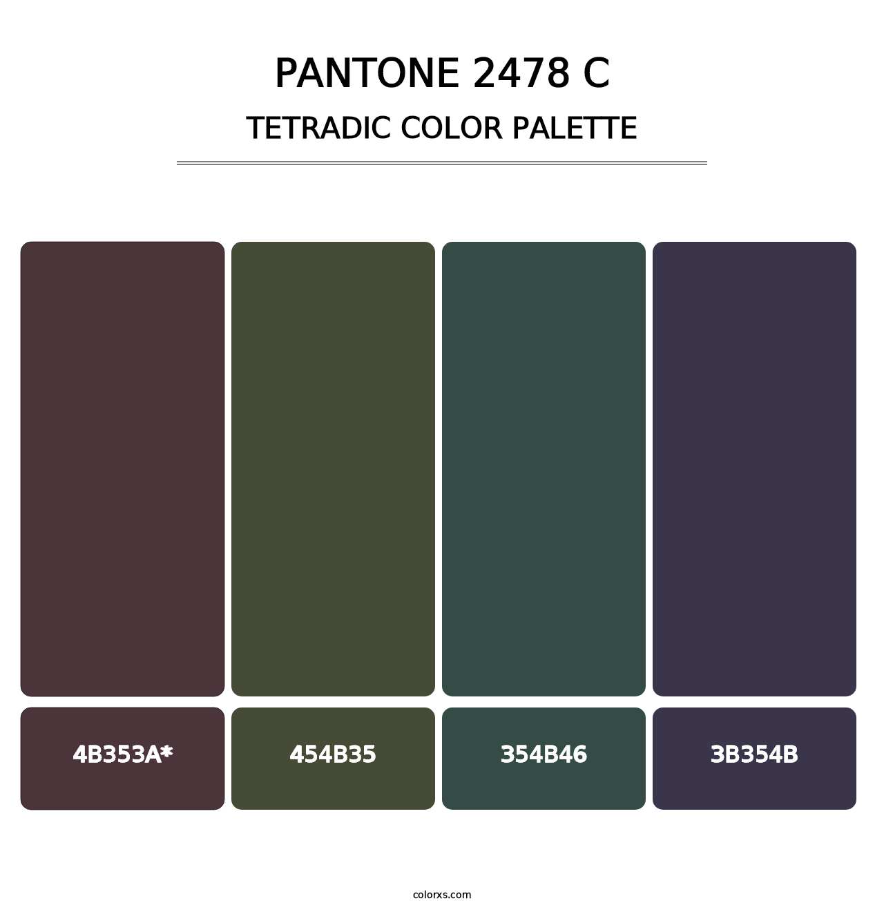 PANTONE 2478 C - Tetradic Color Palette