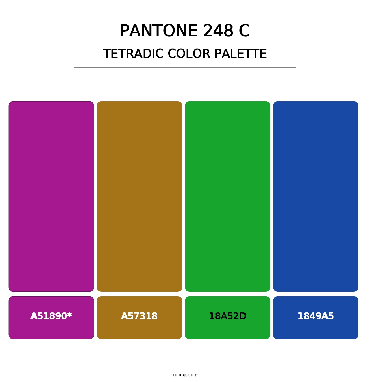 PANTONE 248 C - Tetradic Color Palette