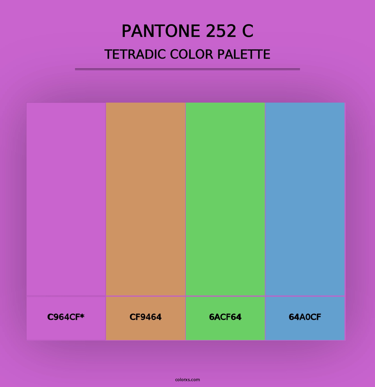 PANTONE 252 C - Tetradic Color Palette