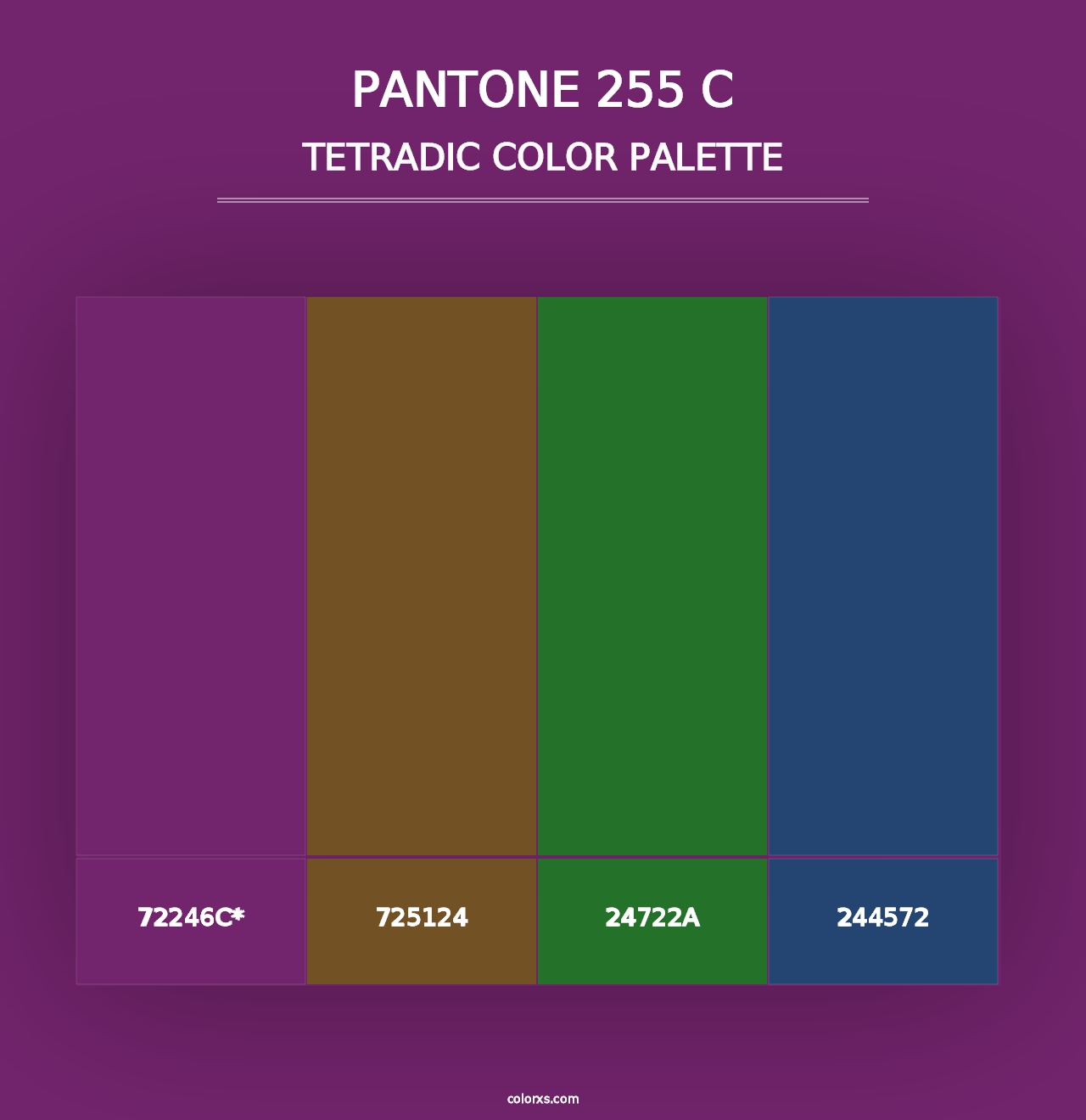 PANTONE 255 C - Tetradic Color Palette