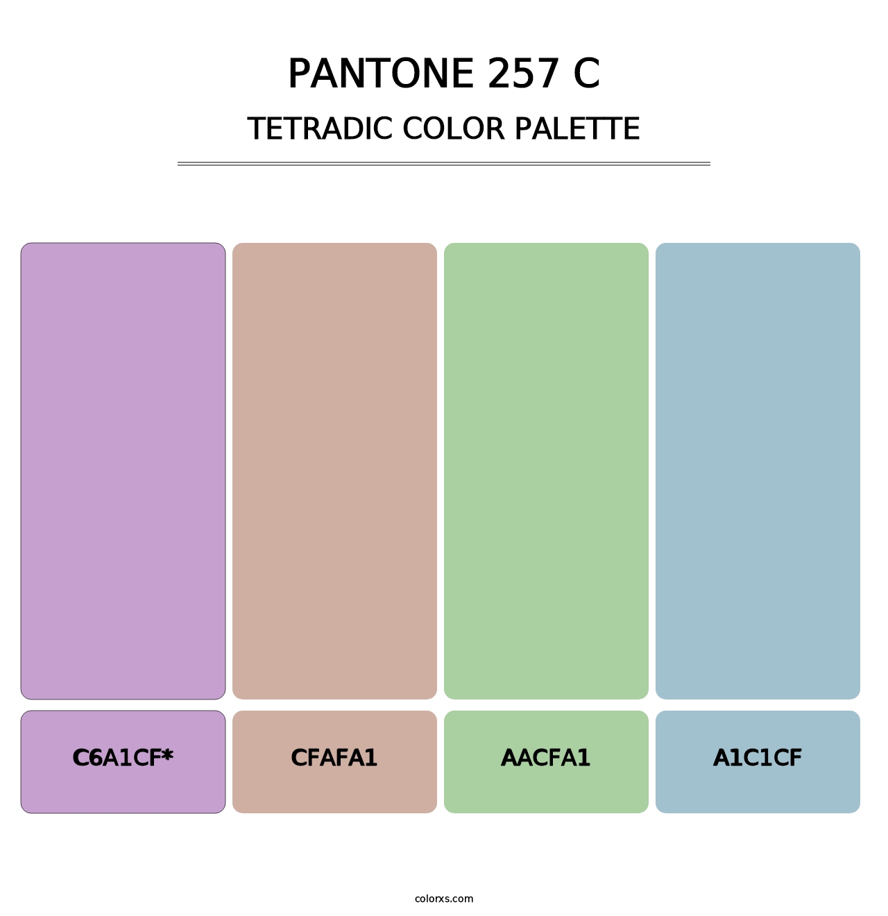 PANTONE 257 C - Tetradic Color Palette