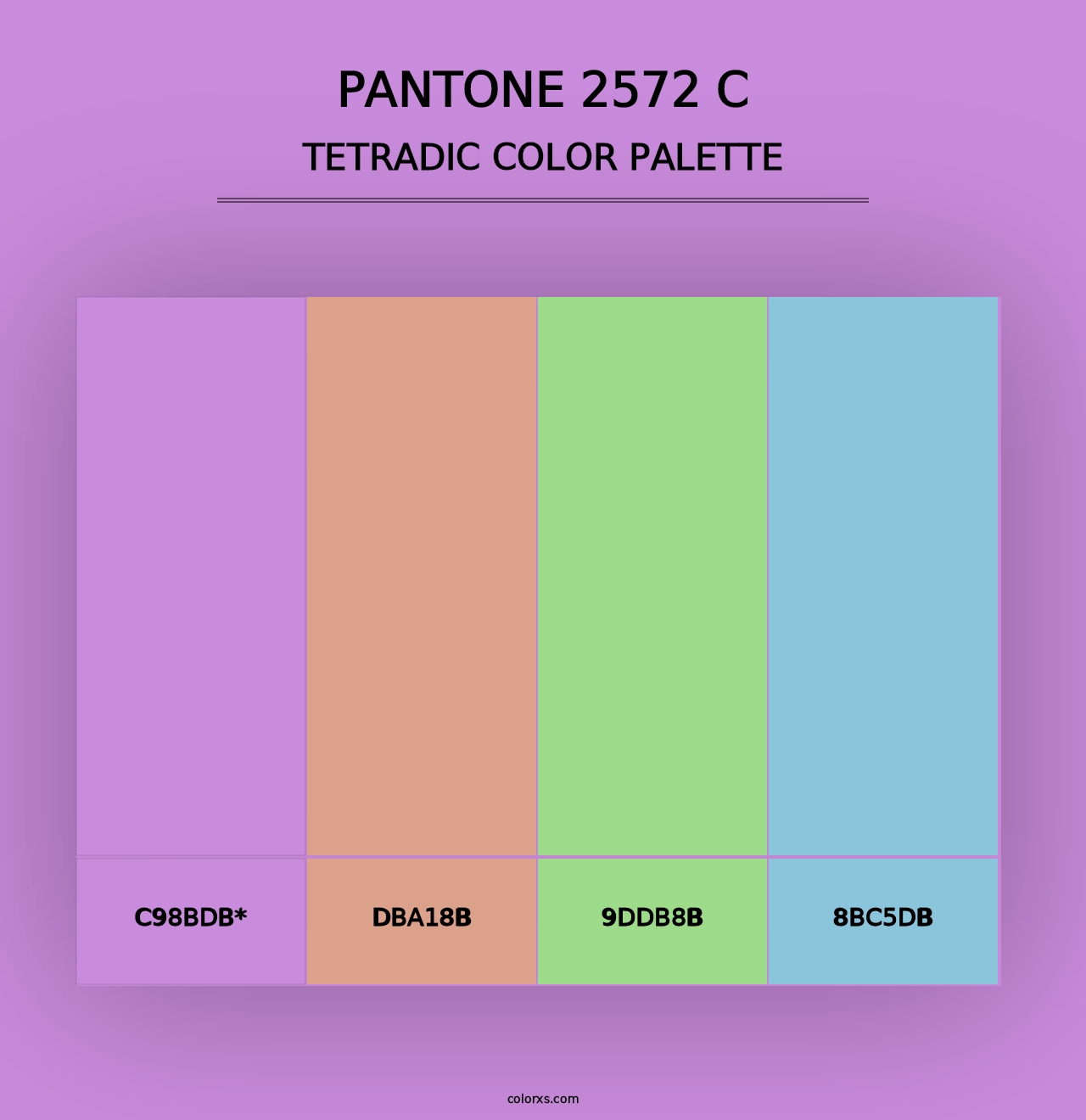 PANTONE 2572 C - Tetradic Color Palette