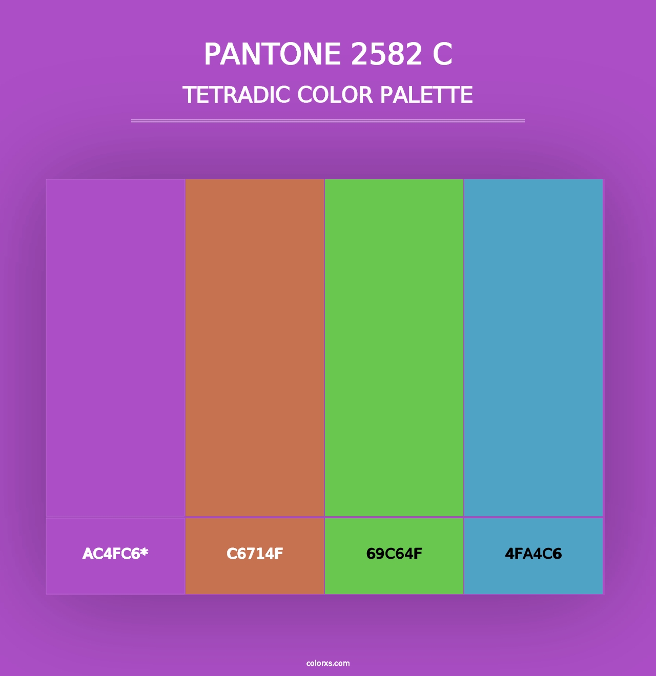 PANTONE 2582 C - Tetradic Color Palette