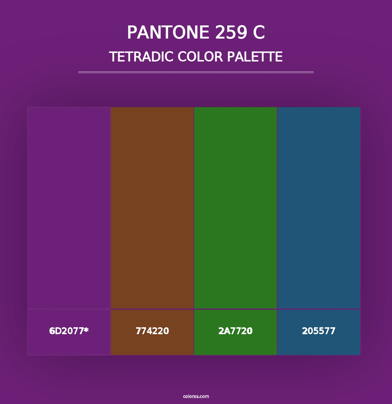 PANTONE 259 C - Tetradic Color Palette