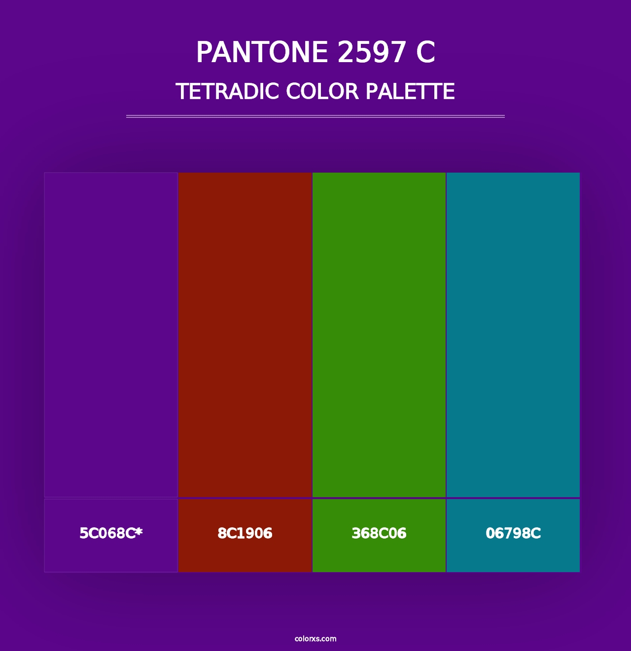 PANTONE 2597 C - Tetradic Color Palette