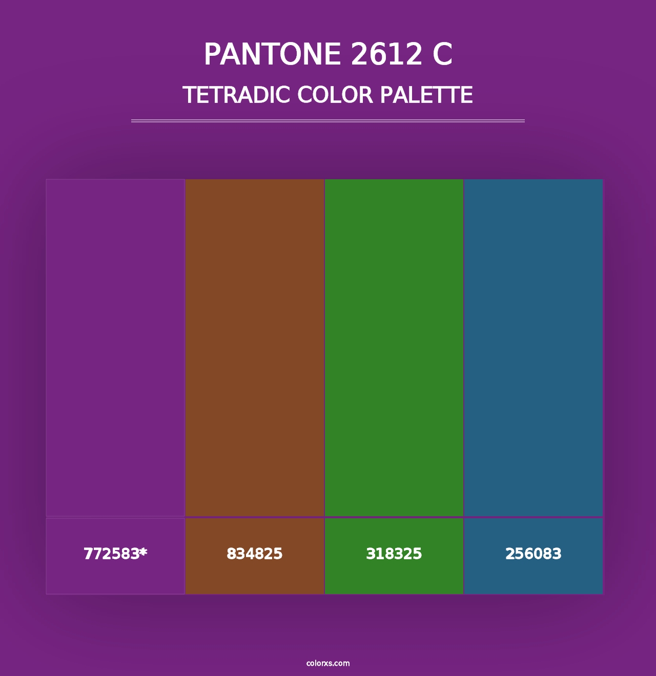 PANTONE 2612 C - Tetradic Color Palette