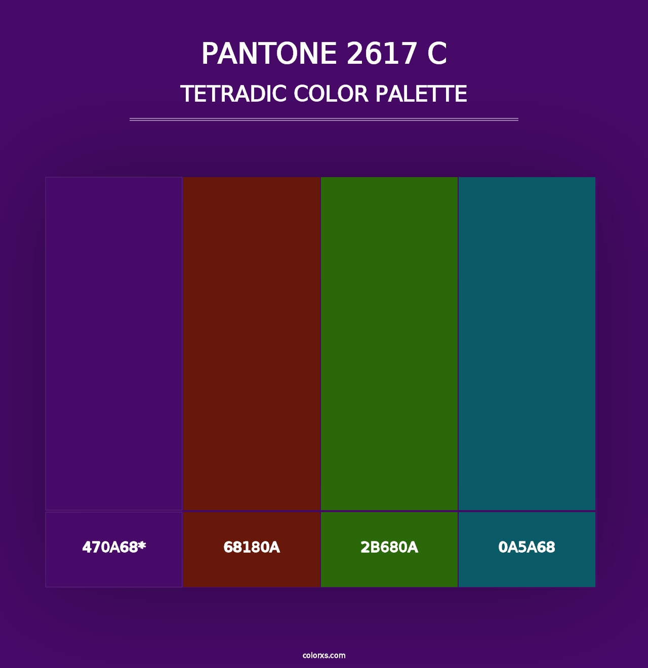 PANTONE 2617 C - Tetradic Color Palette