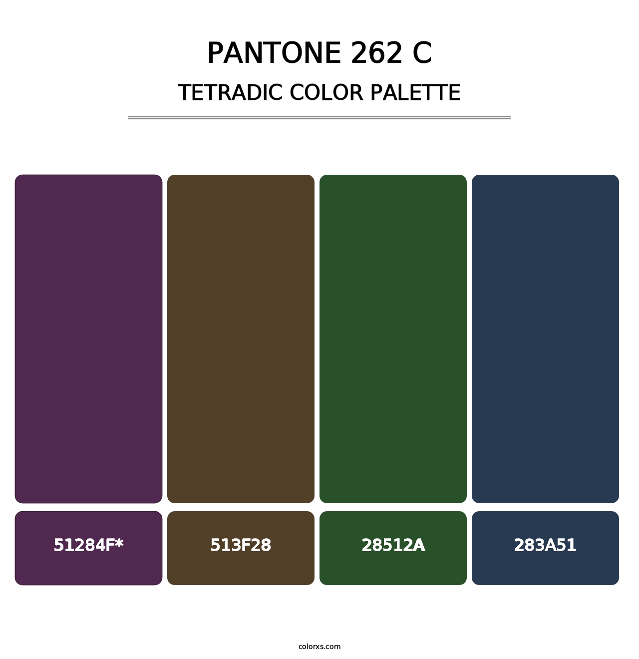 PANTONE 262 C - Tetradic Color Palette