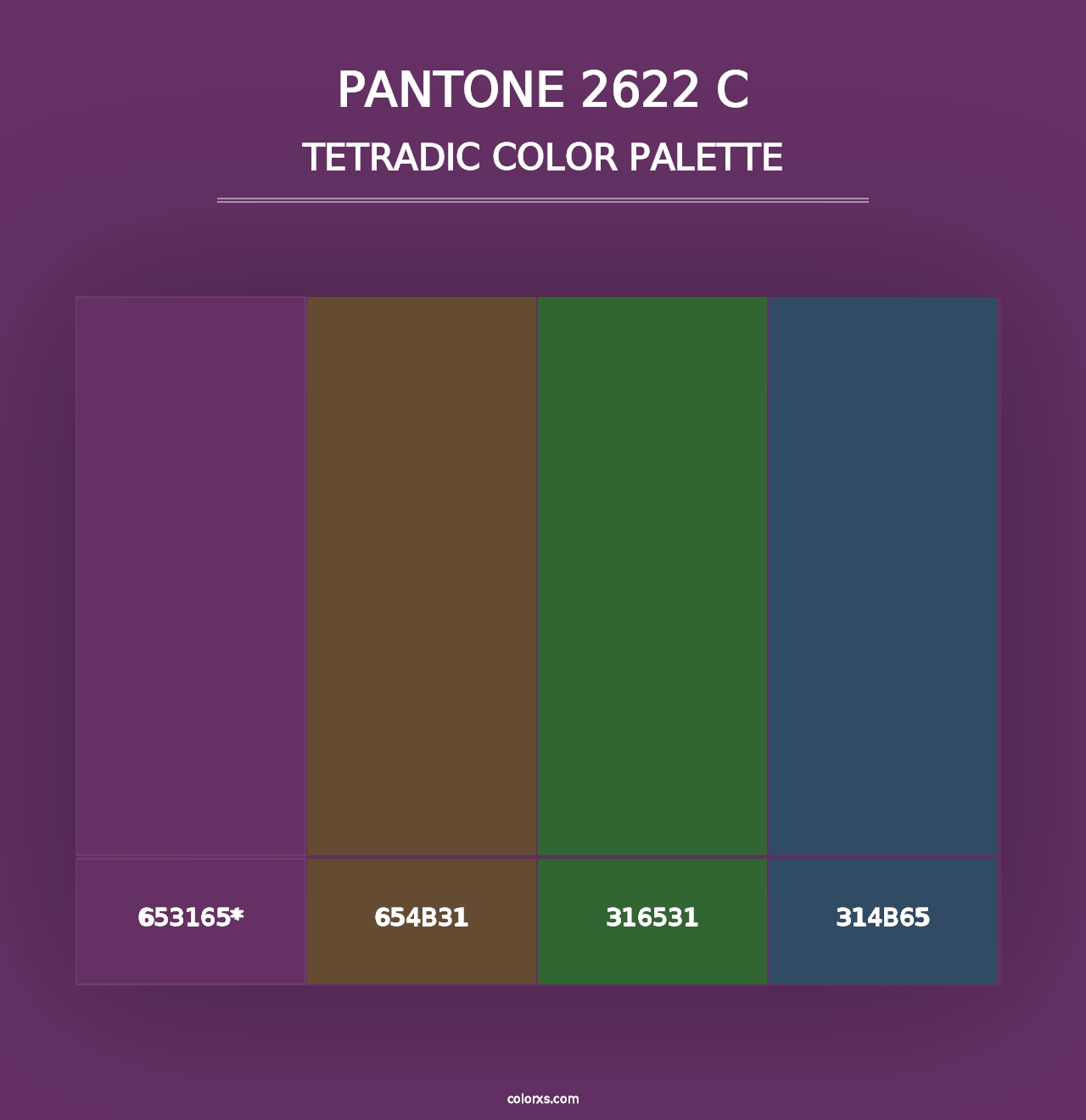 PANTONE 2622 C - Tetradic Color Palette