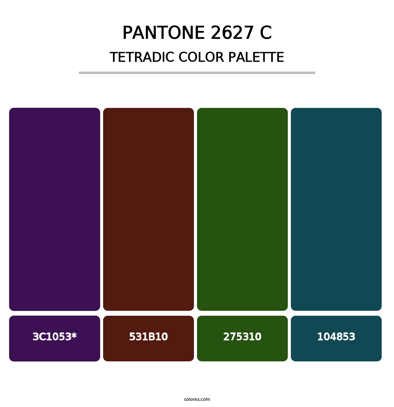 PANTONE 2627 C - Tetradic Color Palette