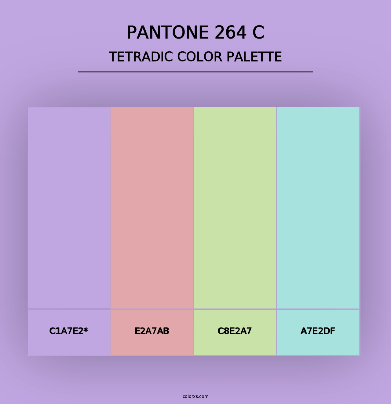 PANTONE 264 C - Tetradic Color Palette