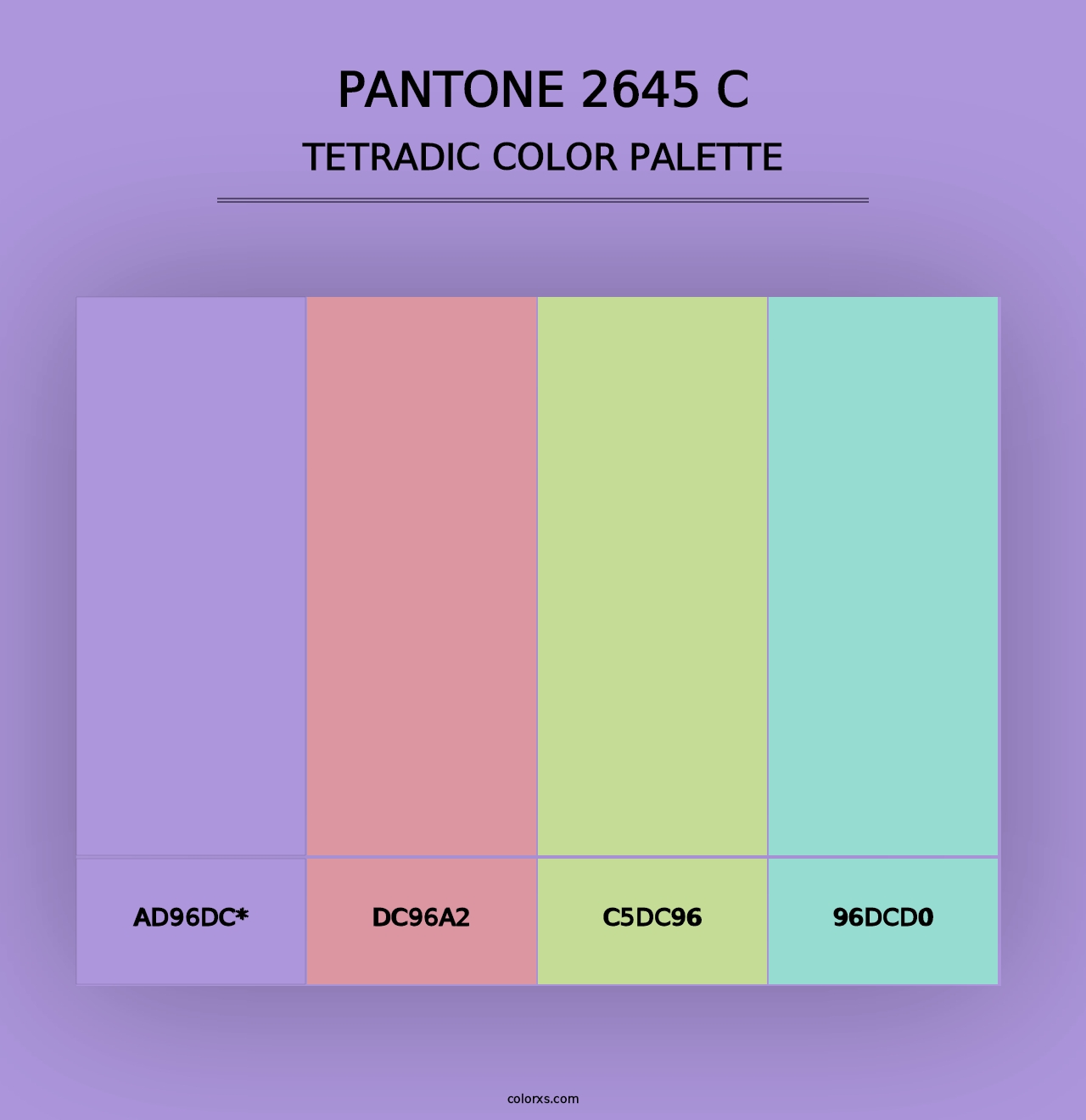 PANTONE 2645 C - Tetradic Color Palette