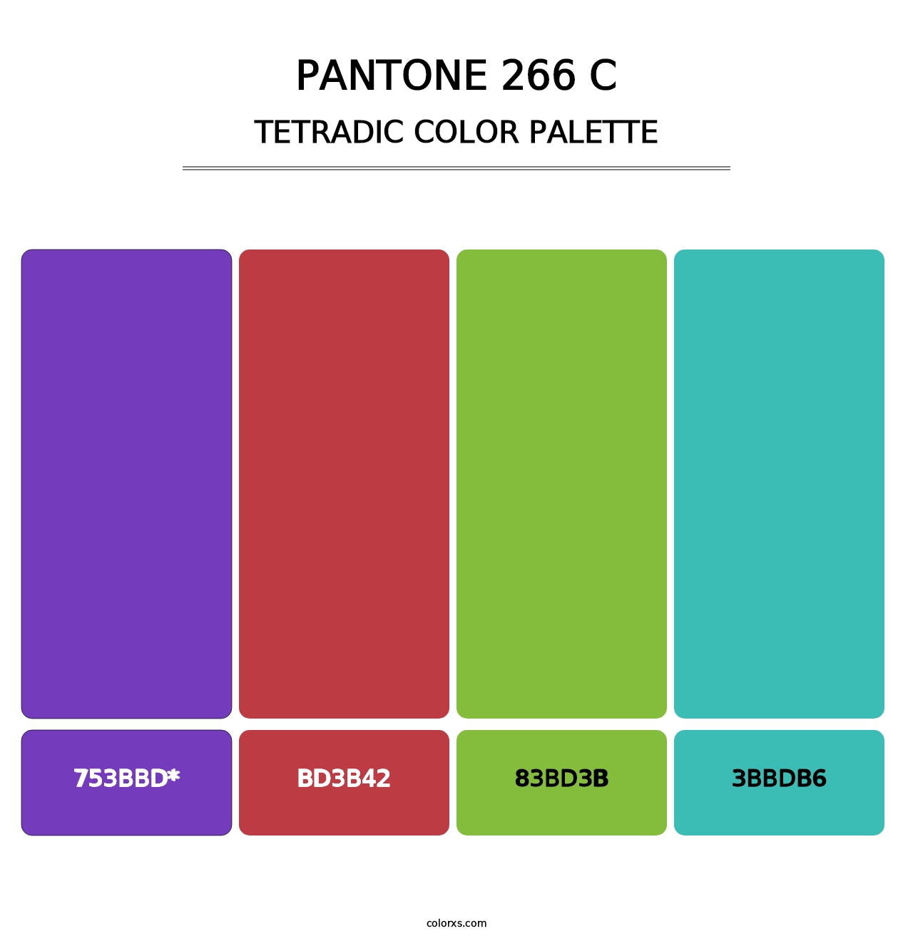 PANTONE 266 C - Tetradic Color Palette