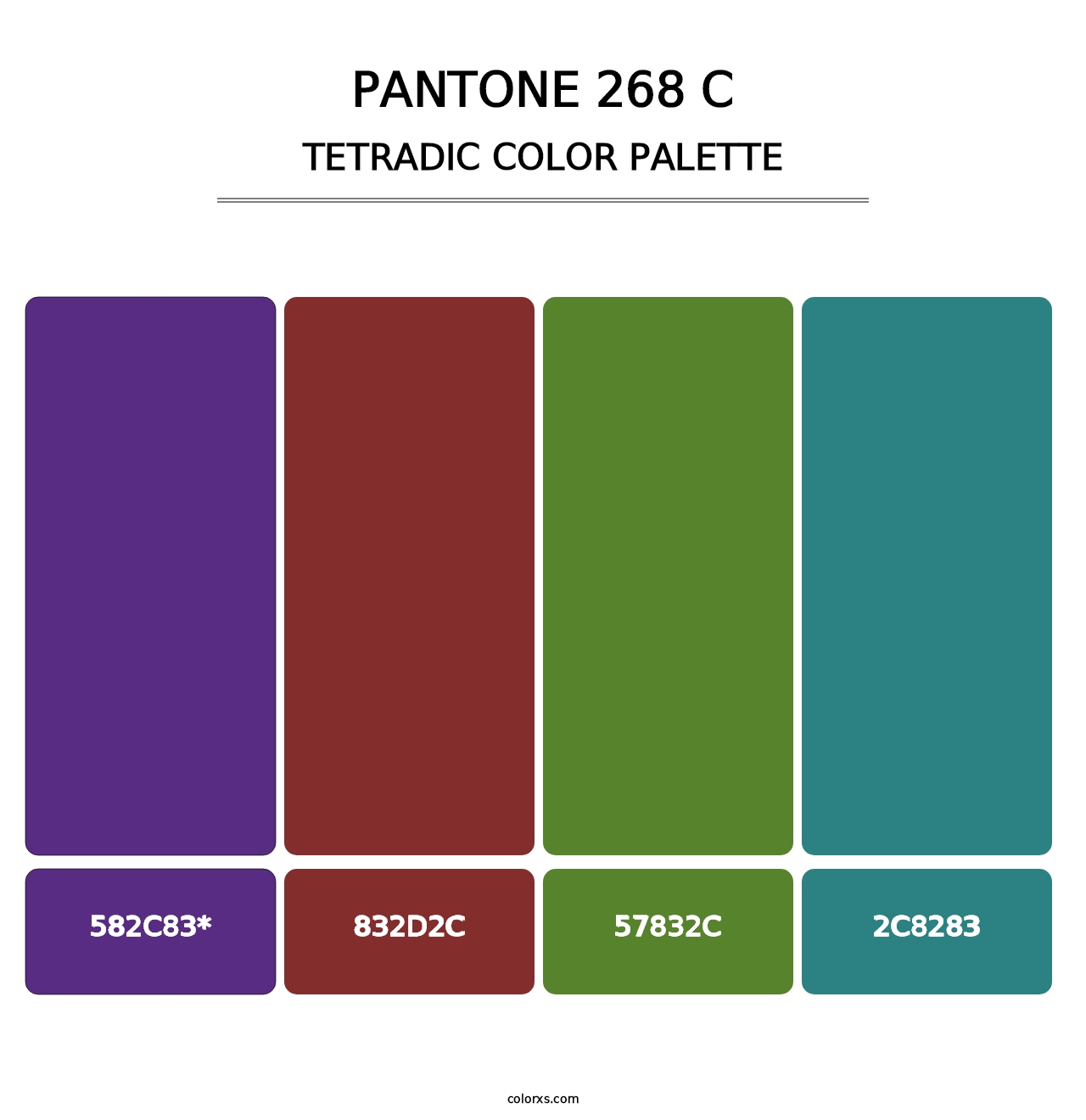 PANTONE 268 C - Tetradic Color Palette