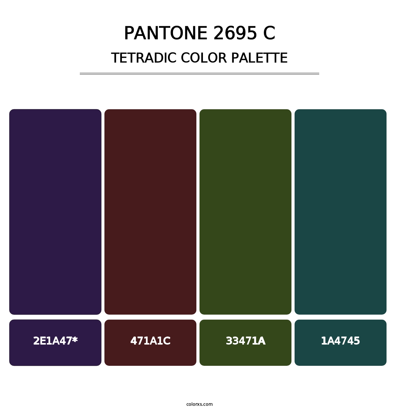 PANTONE 2695 C - Tetradic Color Palette