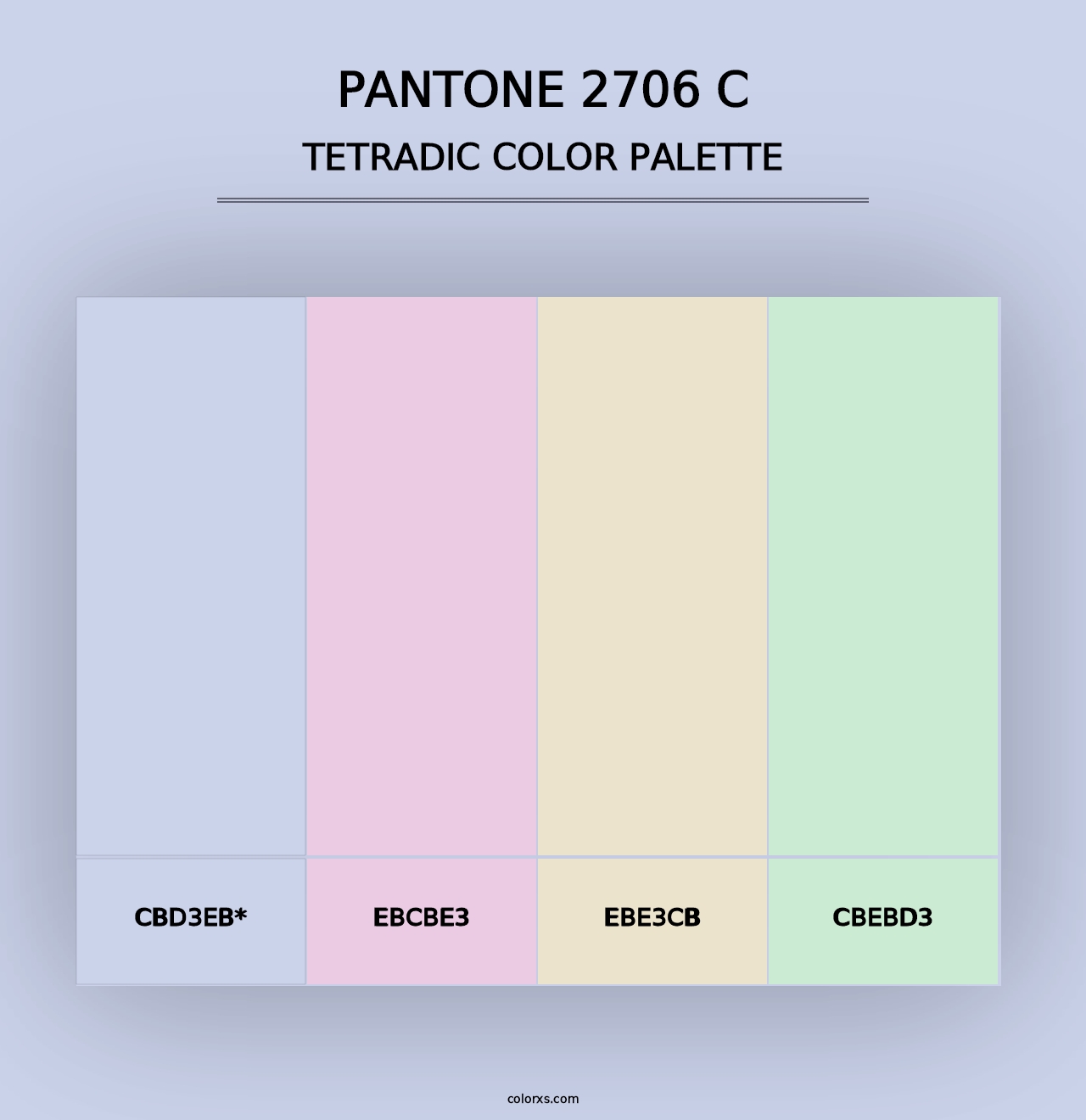 PANTONE 2706 C - Tetradic Color Palette