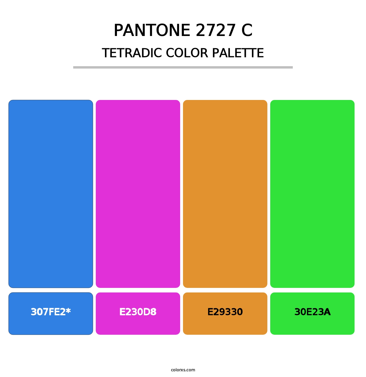 PANTONE 2727 C - Tetradic Color Palette