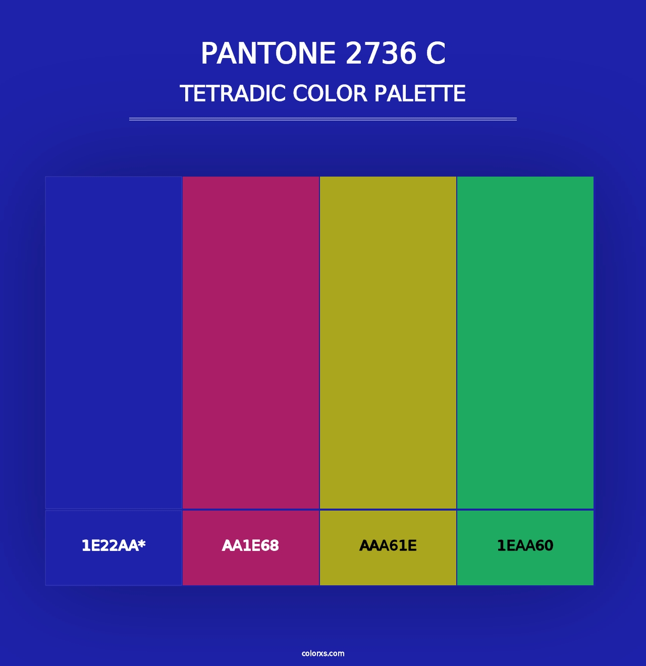 PANTONE 2736 C - Tetradic Color Palette