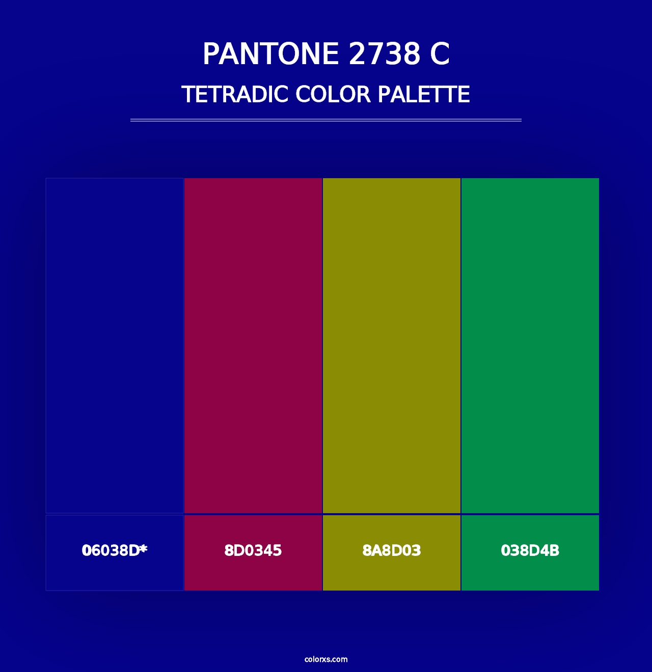 PANTONE 2738 C - Tetradic Color Palette