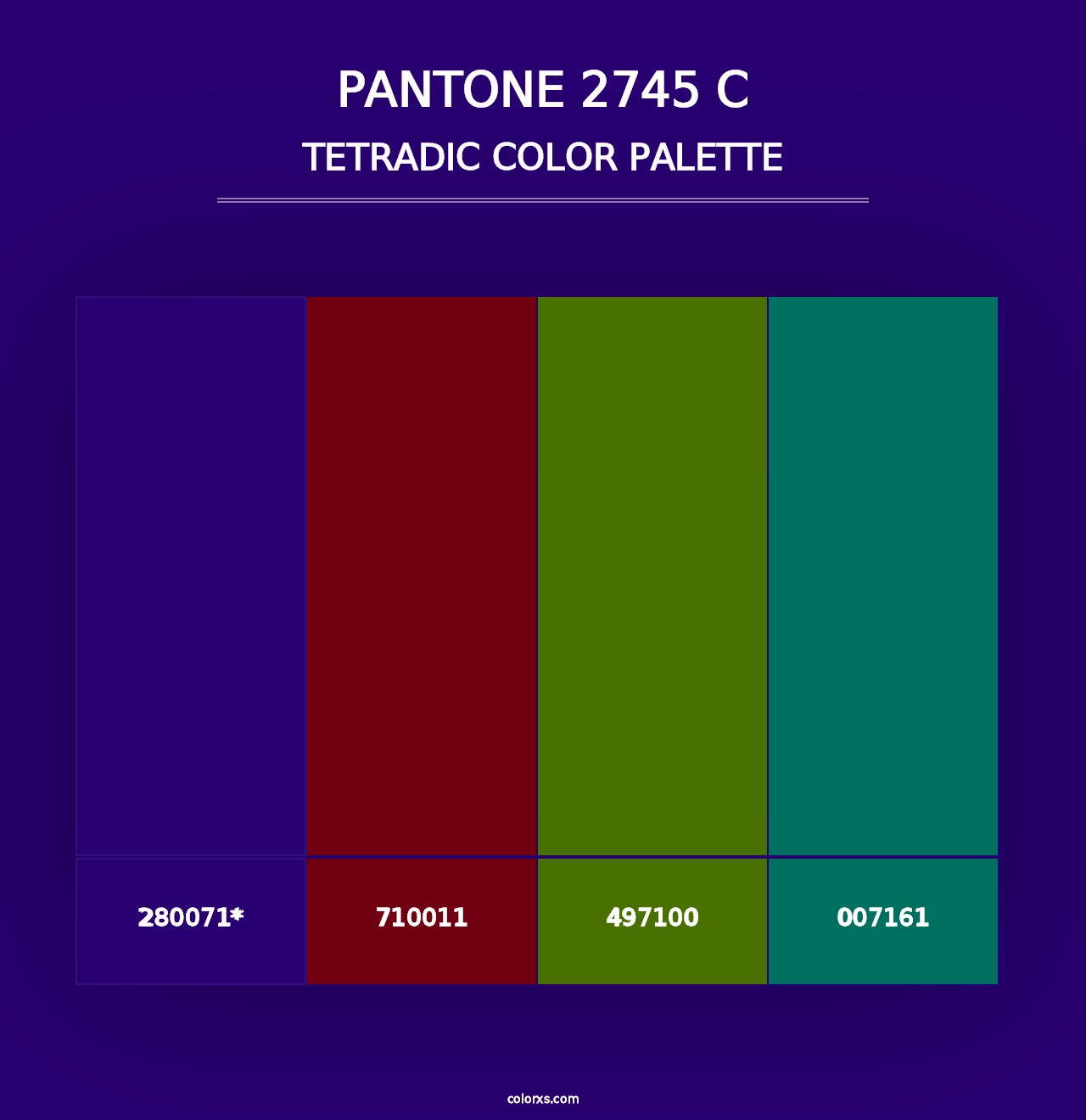 PANTONE 2745 C - Tetradic Color Palette