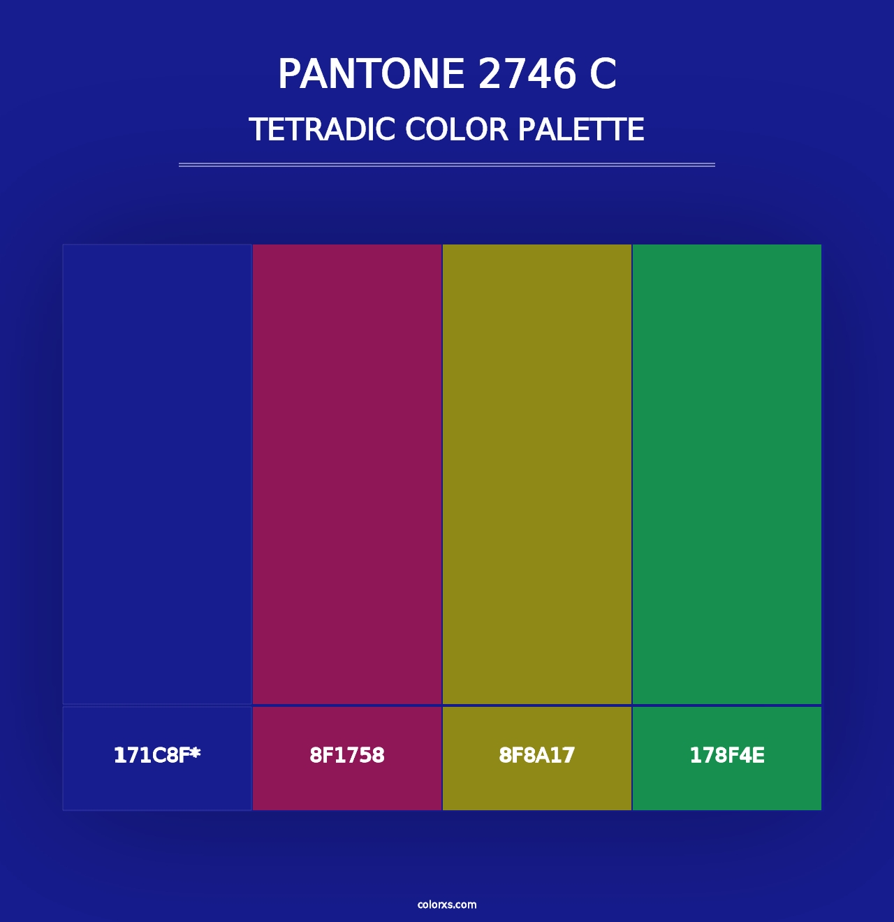 PANTONE 2746 C - Tetradic Color Palette