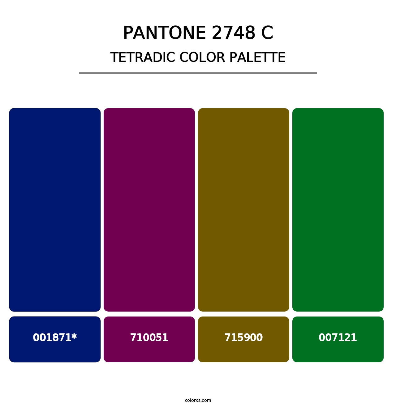 PANTONE 2748 C - Tetradic Color Palette