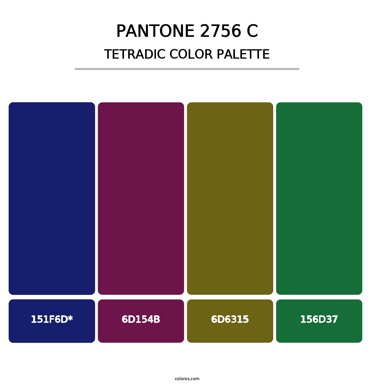 PANTONE 2756 C - Tetradic Color Palette