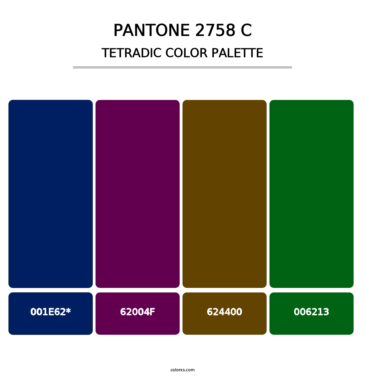 PANTONE 2758 C - Tetradic Color Palette