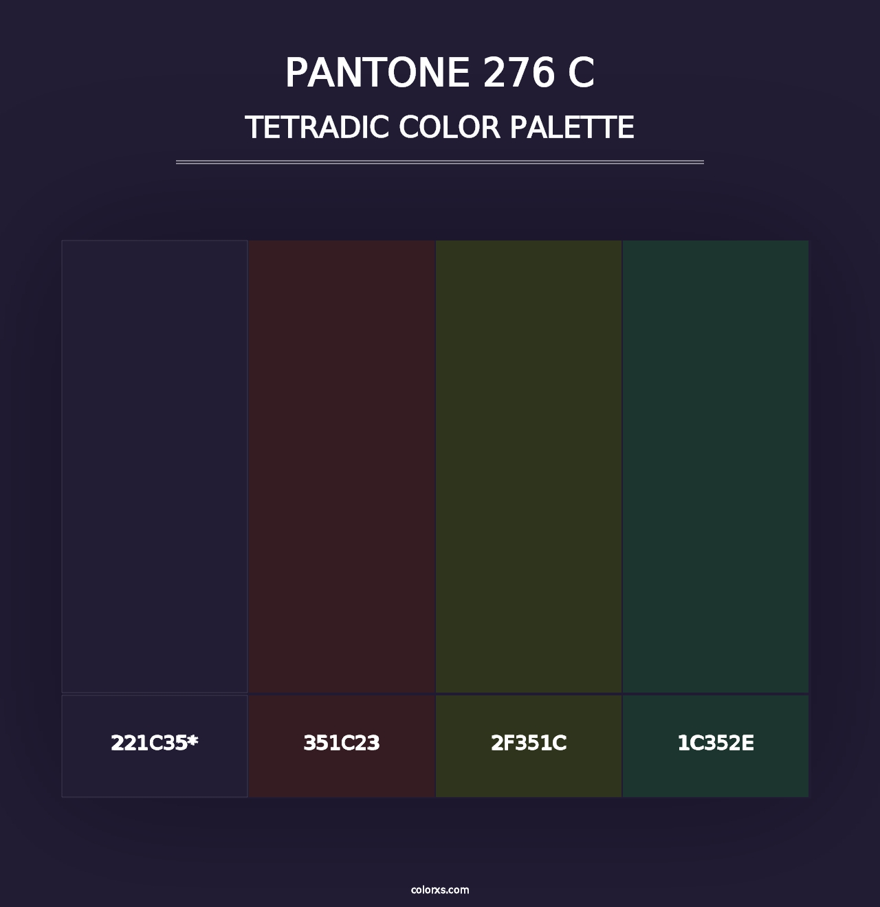 PANTONE 276 C - Tetradic Color Palette