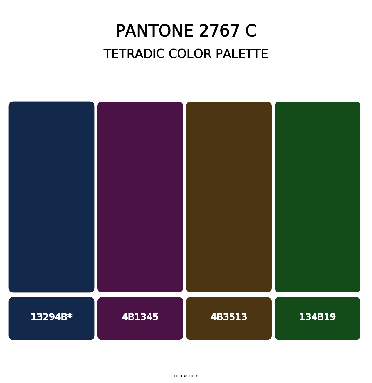 PANTONE 2767 C - Tetradic Color Palette