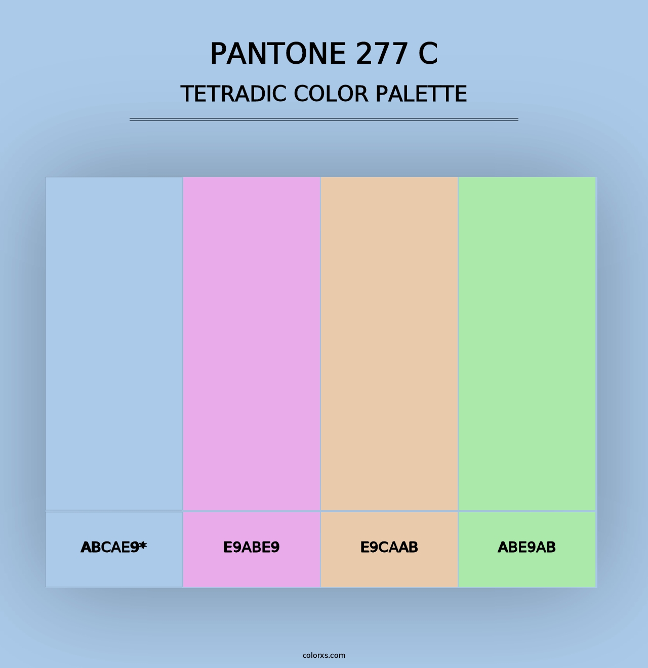 PANTONE 277 C - Tetradic Color Palette