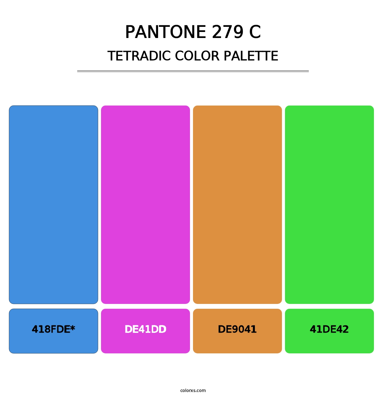 PANTONE 279 C - Tetradic Color Palette