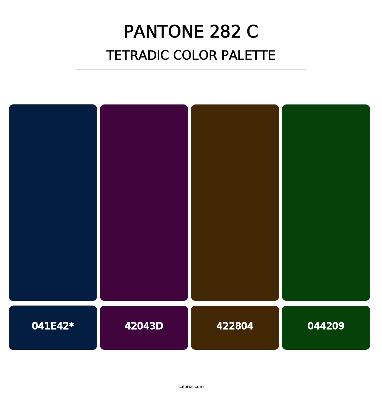 PANTONE 282 C - Tetradic Color Palette