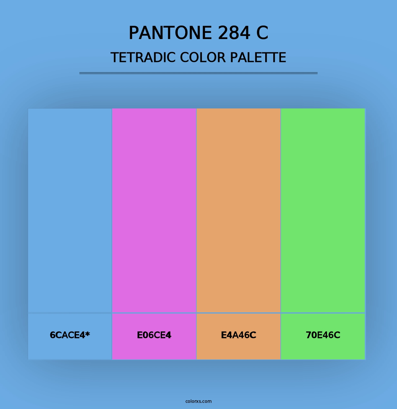 PANTONE 284 C - Tetradic Color Palette