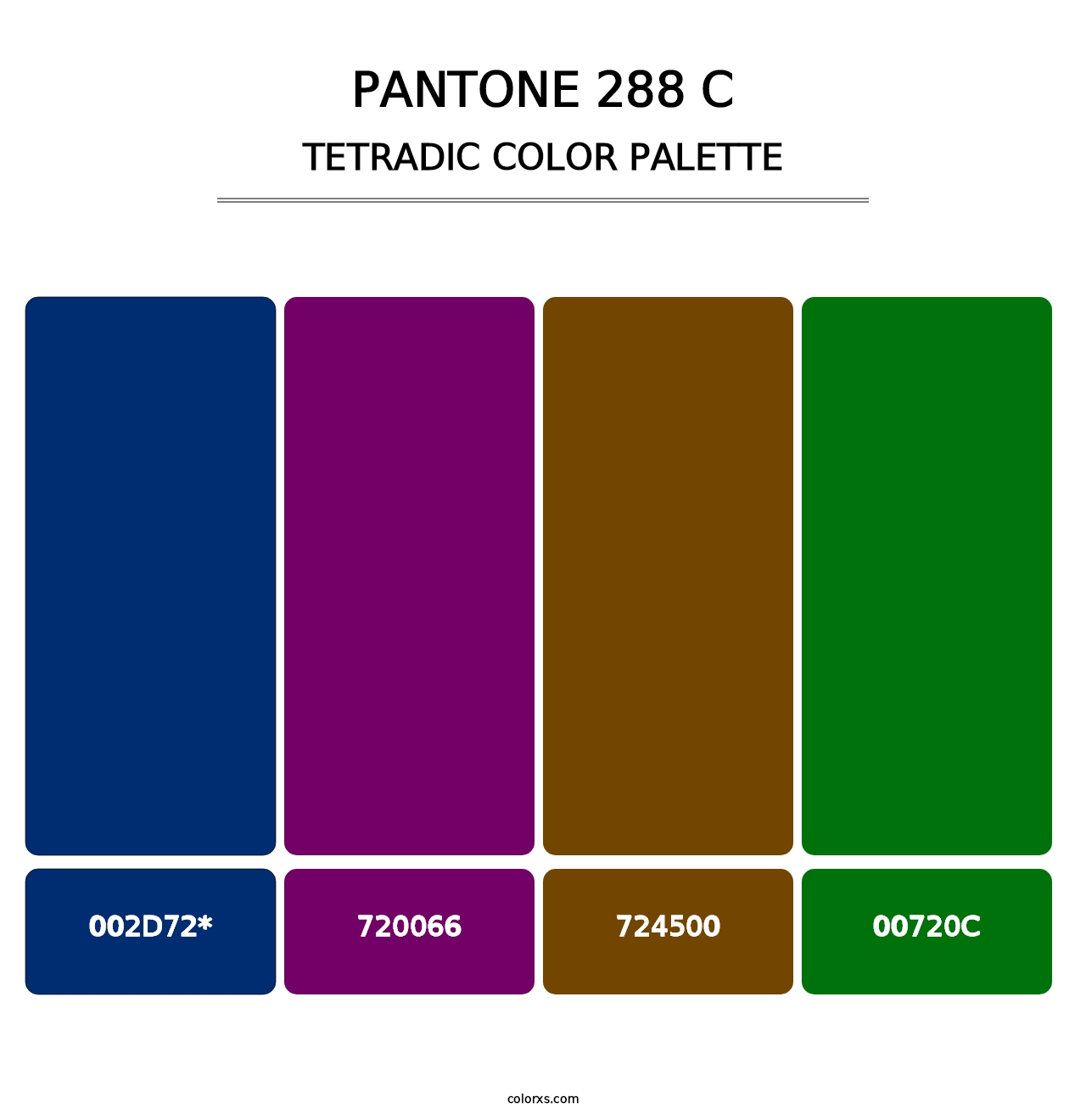 PANTONE 288 C - Tetradic Color Palette