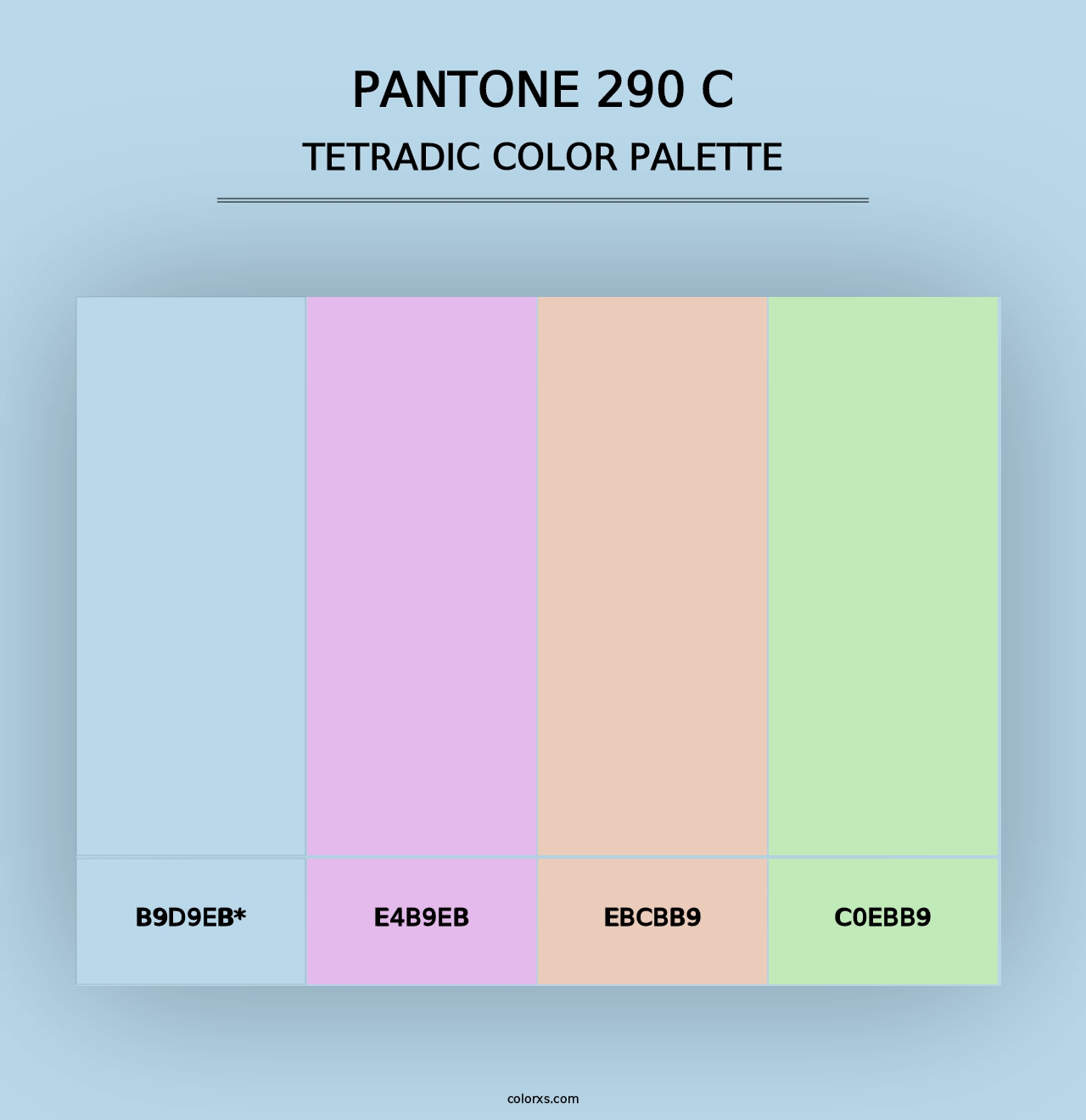 PANTONE 290 C - Tetradic Color Palette