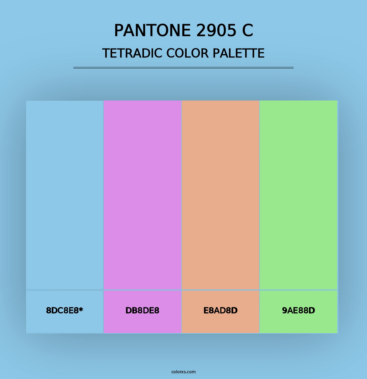 PANTONE 2905 C - Tetradic Color Palette