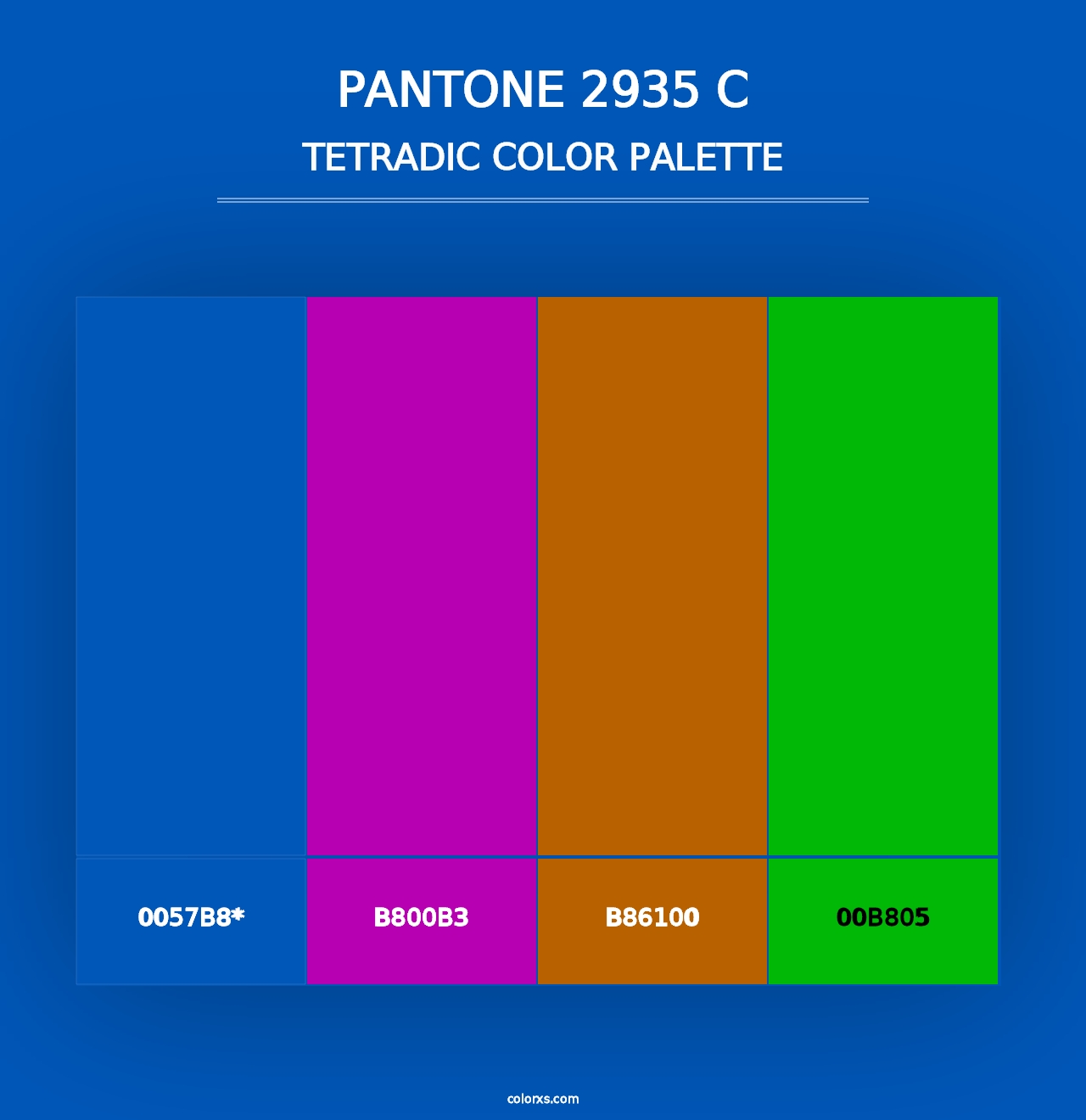 PANTONE 2935 C - Tetradic Color Palette