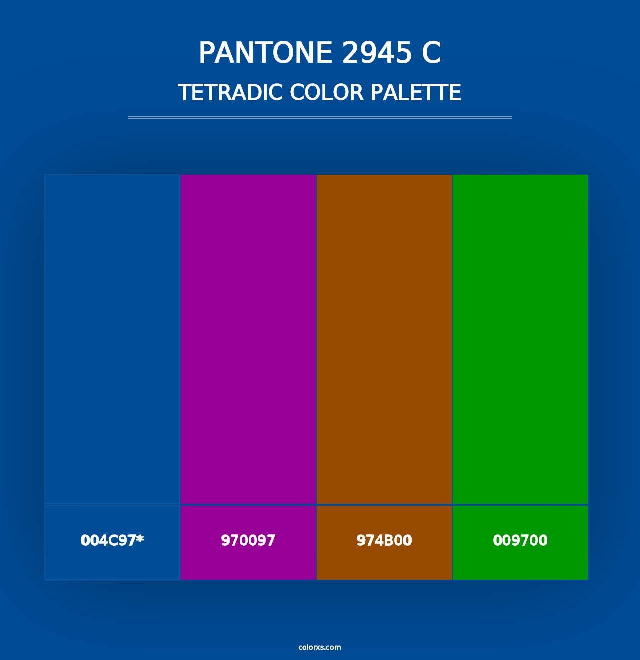 PANTONE 2945 C - Tetradic Color Palette