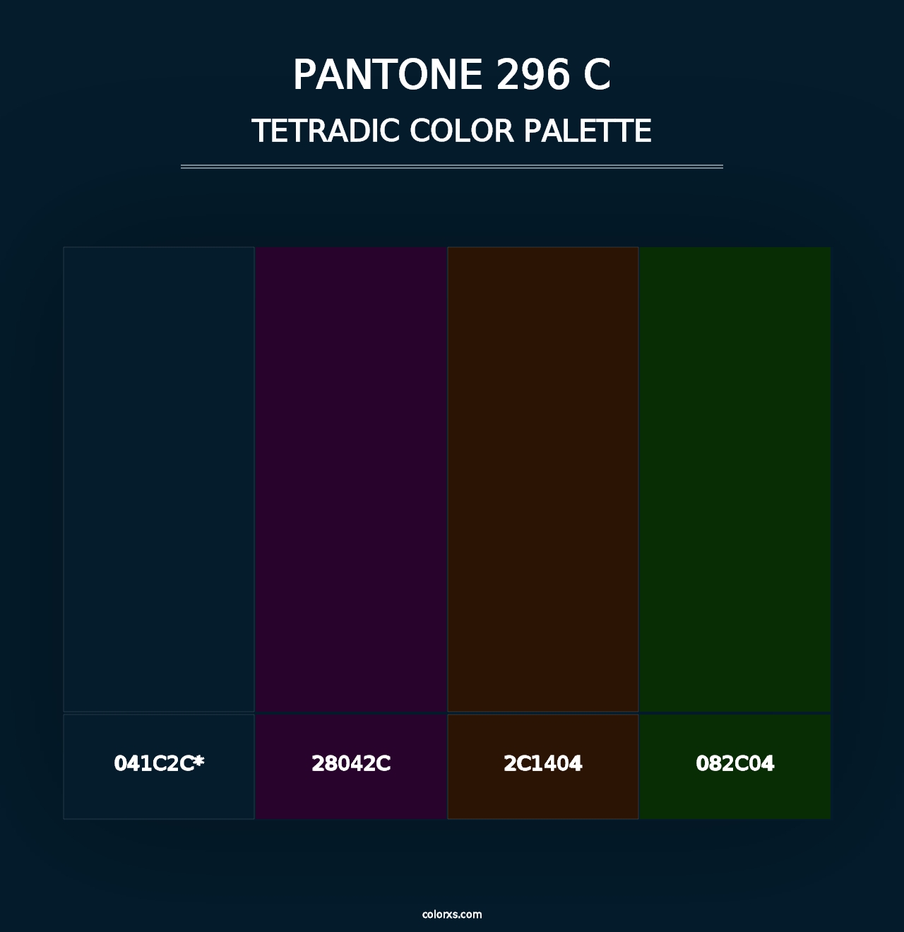 PANTONE 296 C - Tetradic Color Palette