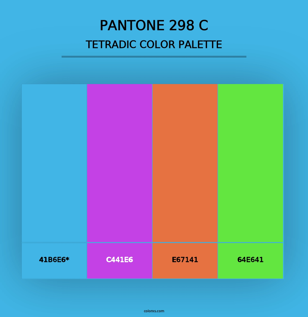 PANTONE 298 C - Tetradic Color Palette