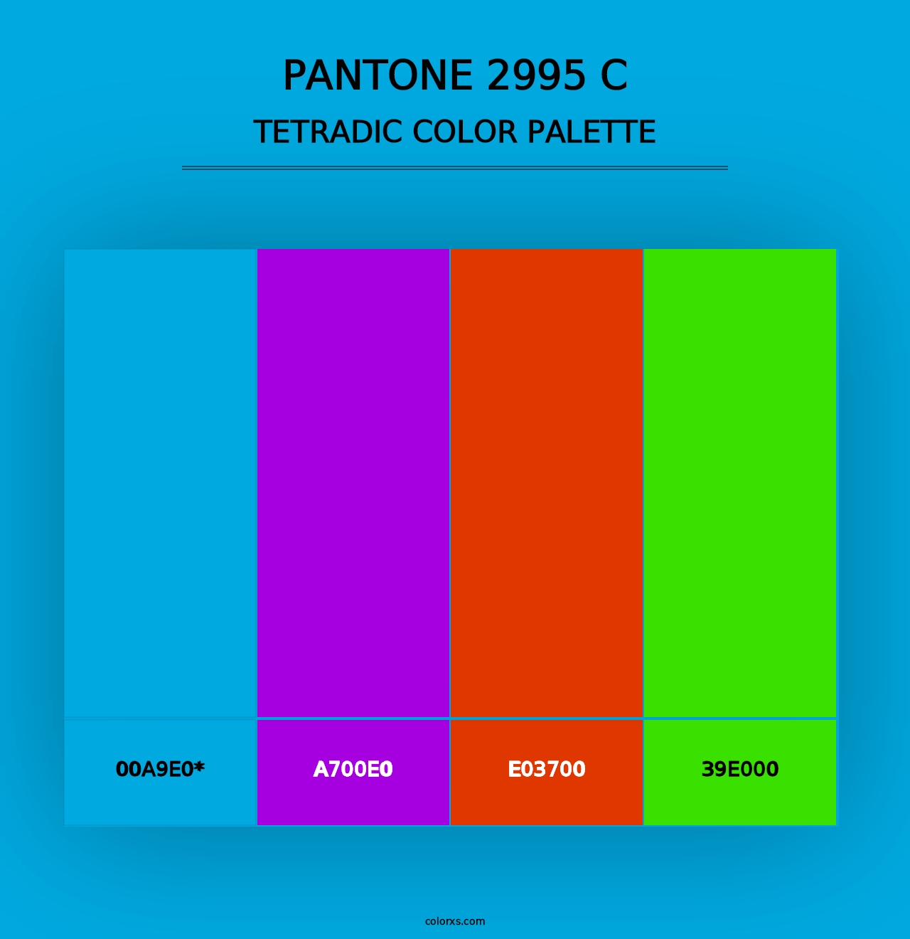 PANTONE 2995 C - Tetradic Color Palette