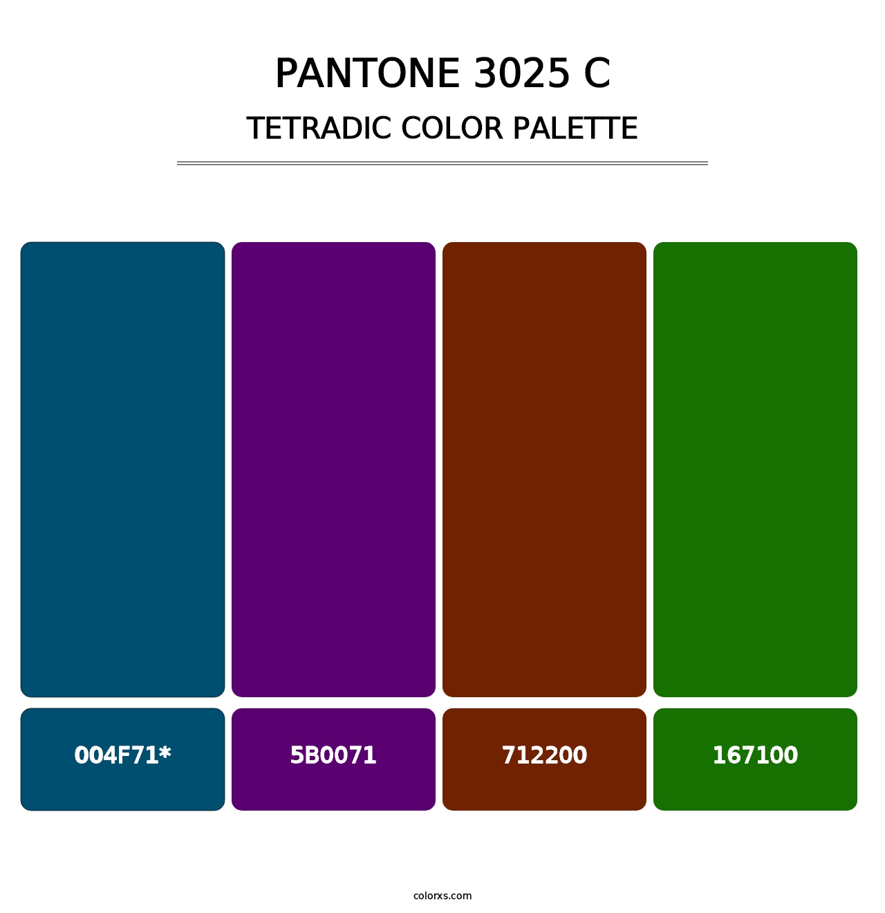 PANTONE 3025 C - Tetradic Color Palette