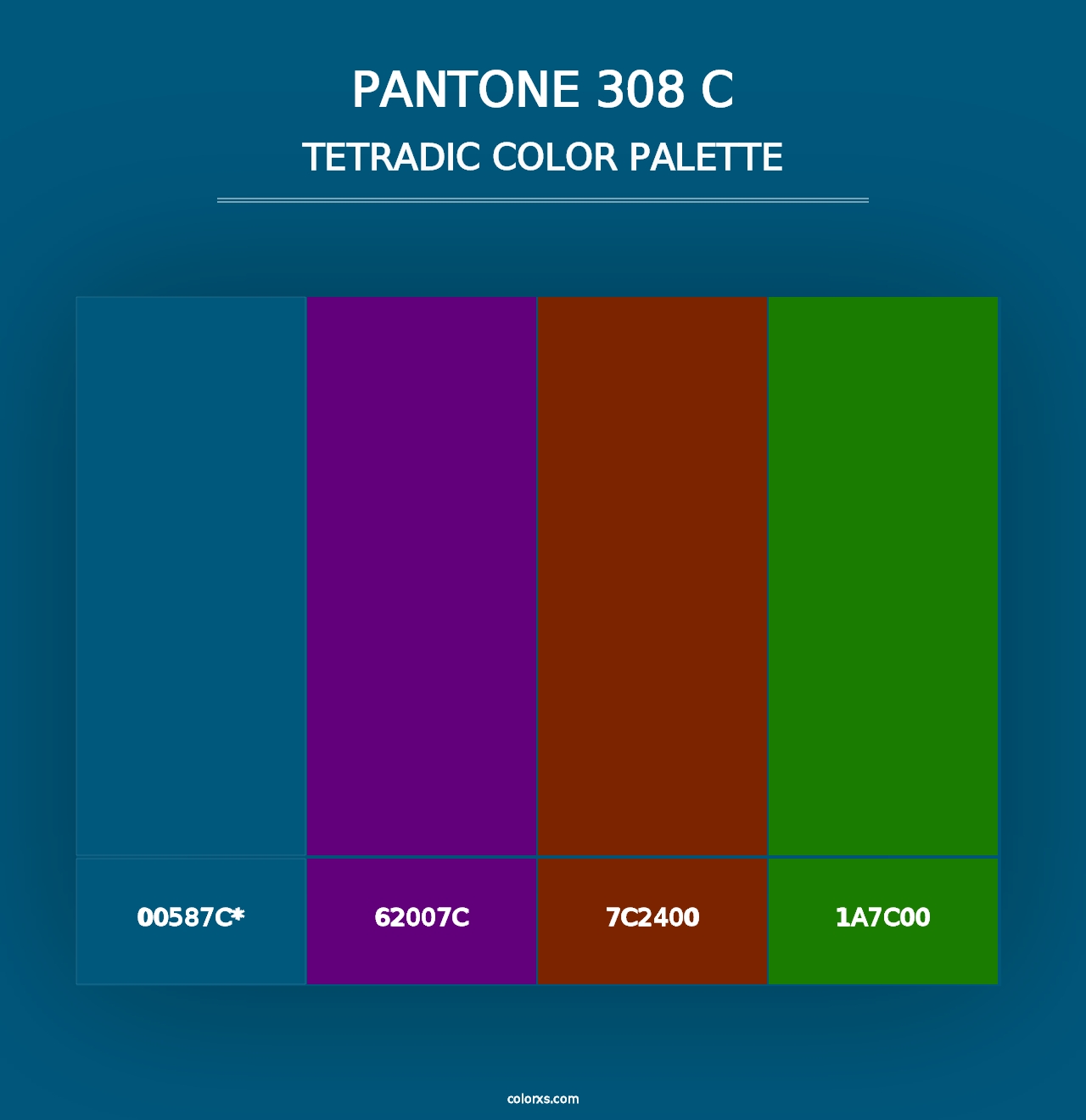 PANTONE 308 C - Tetradic Color Palette