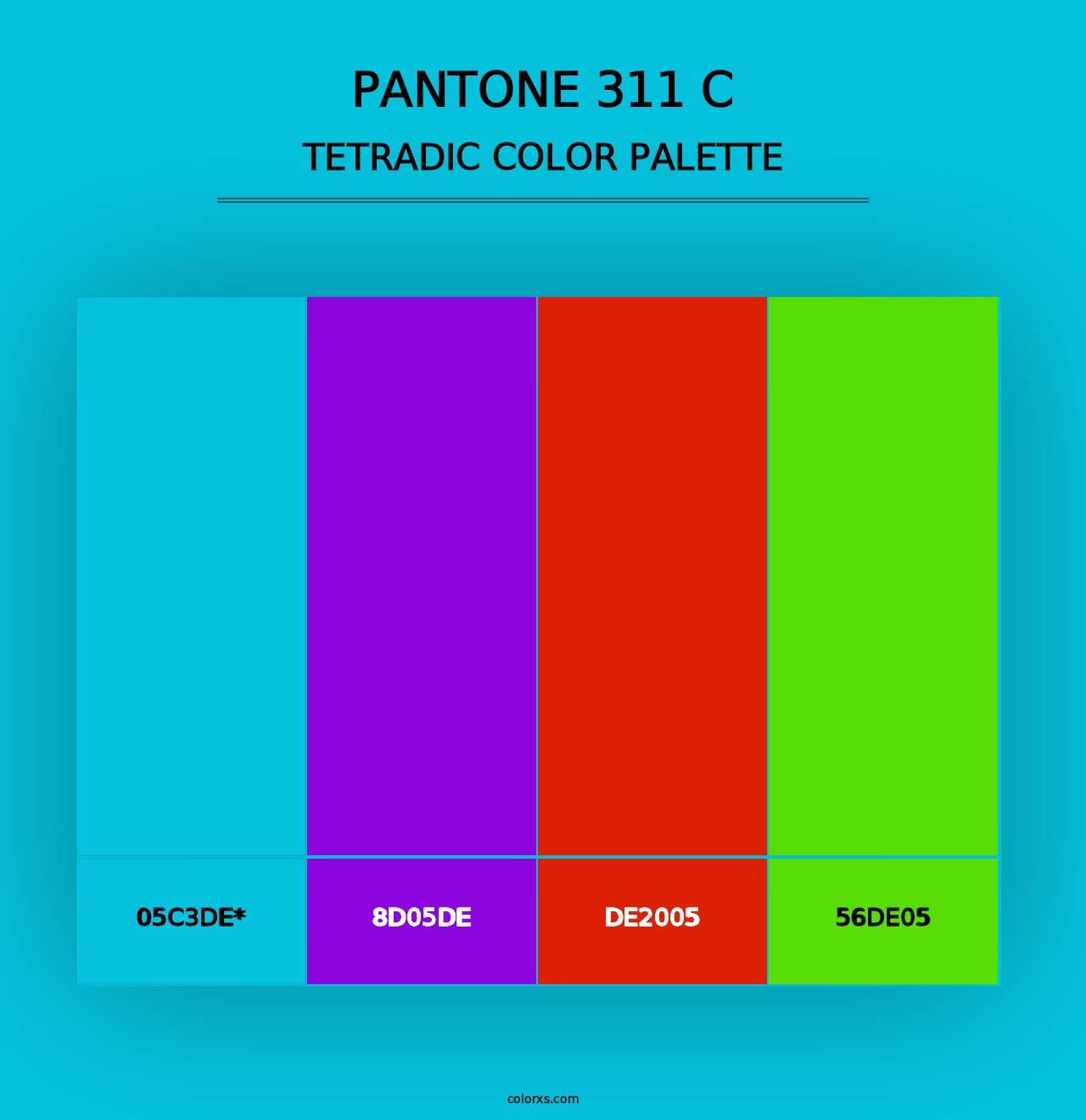 PANTONE 311 C - Tetradic Color Palette