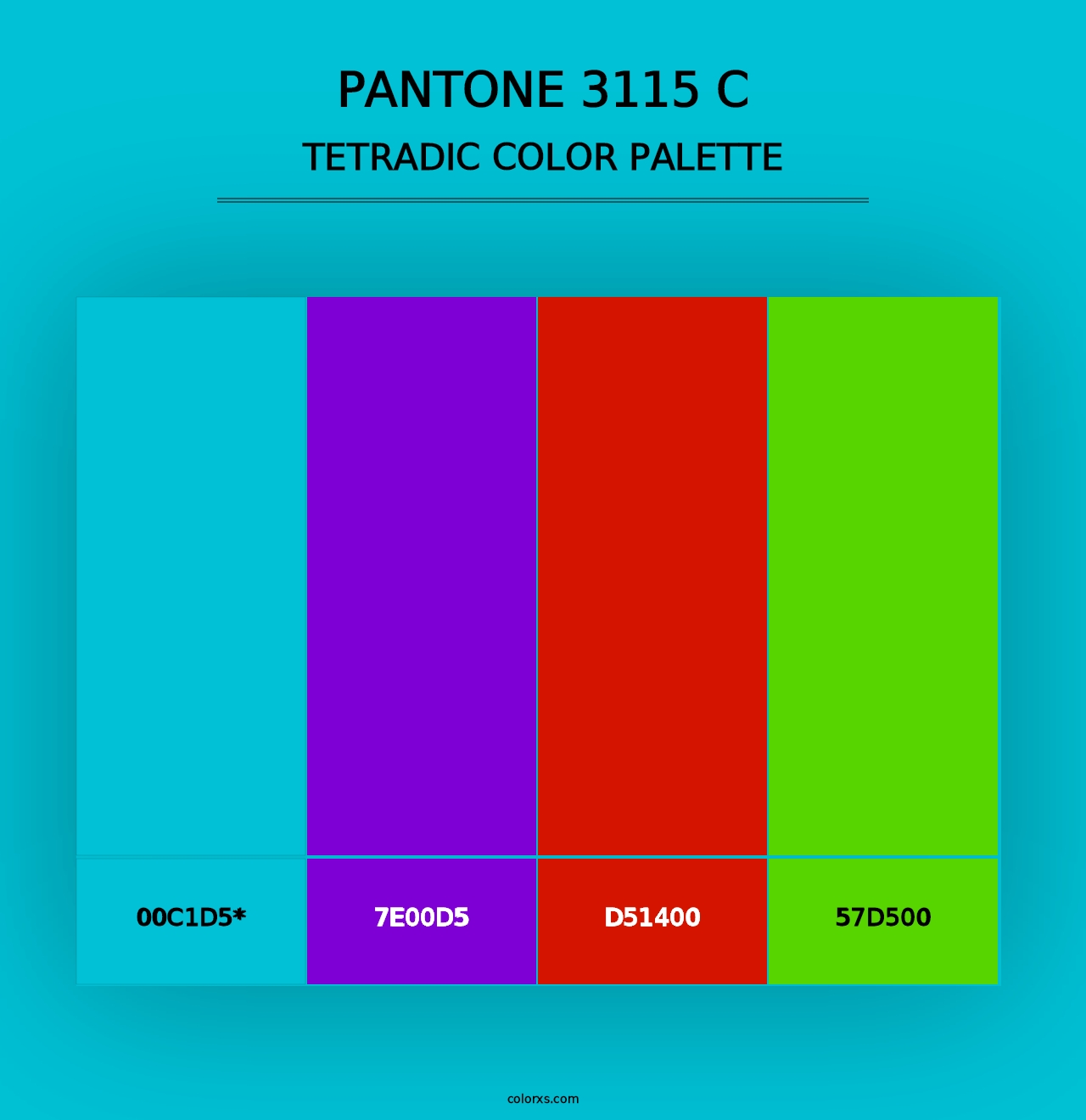 PANTONE 3115 C - Tetradic Color Palette