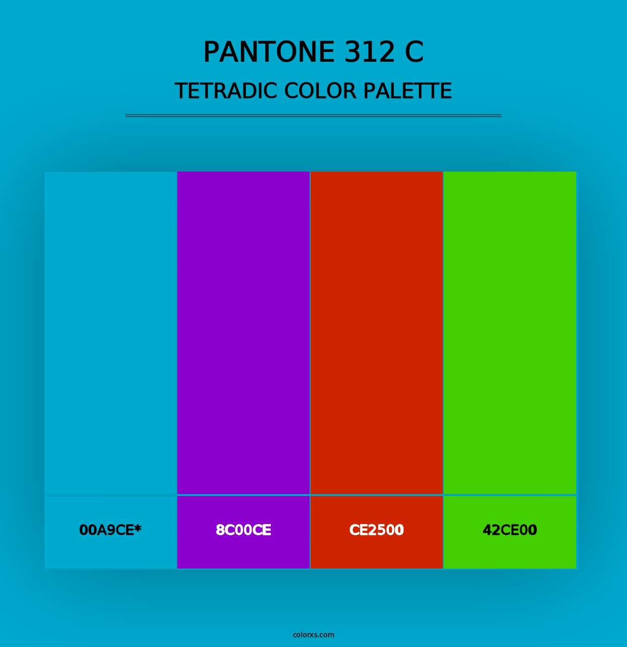 PANTONE 312 C - Tetradic Color Palette